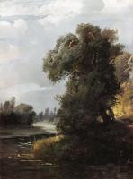Летний день. Ивы на берегу реки. 1856